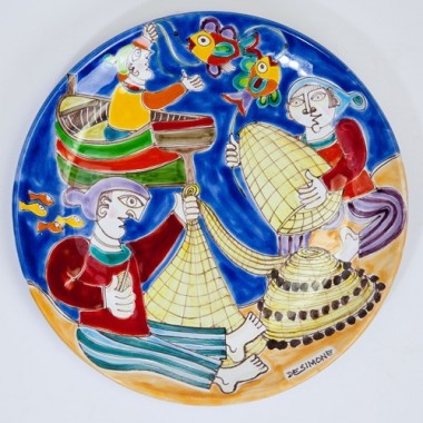 Circular Plate DS 25 cm Fishermen PT25DS-01 Circular Plate DS 25 cm Fishermen PT25DS-01